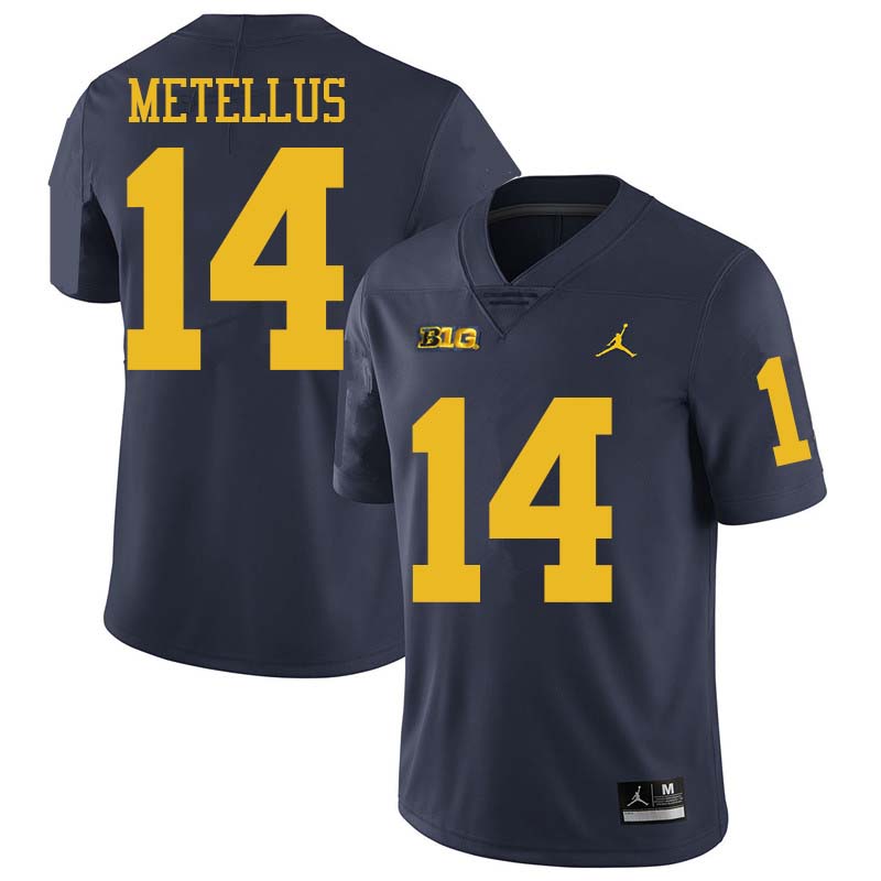 Jordan Brand Men #14 Josh Metellus Michigan Wolverines College Football Jerseys Sale-Navy - Click Image to Close